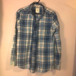 American Eagle Boyfriend Fit Button Flannel Shirt Size Medium